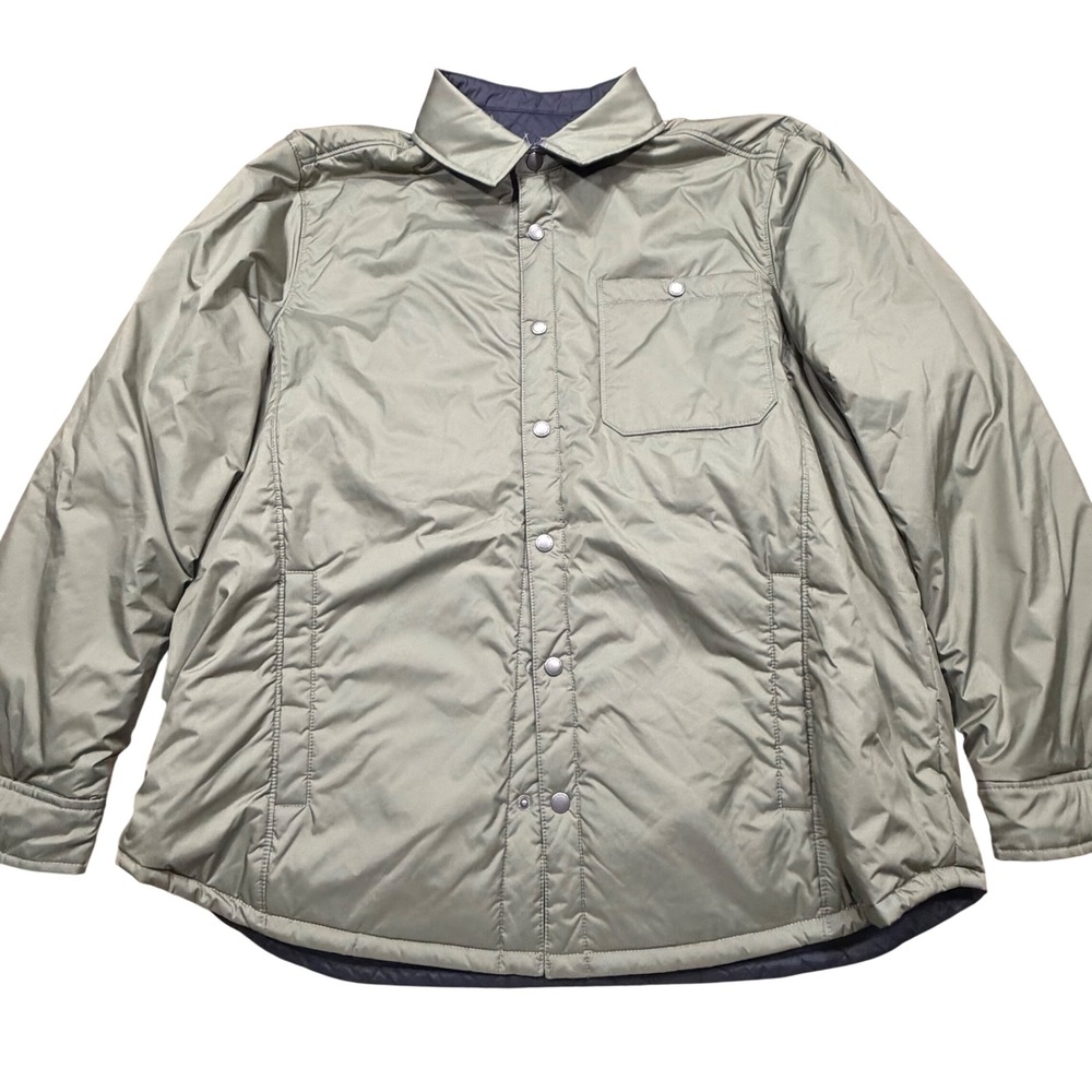 Tommy Bahama Reversible Quilted Jacket Mens XXL Navy Blue Olive Green Snap ws